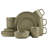 Stone Lain Tom Rustic Stoneware Dinnerware Set For 4, Olive Green-1669774787