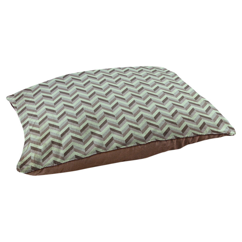 Coussin pour chien chevron Byrge, Très grand (l 52 po x P 42 po x H 17 po), Menthe et brun