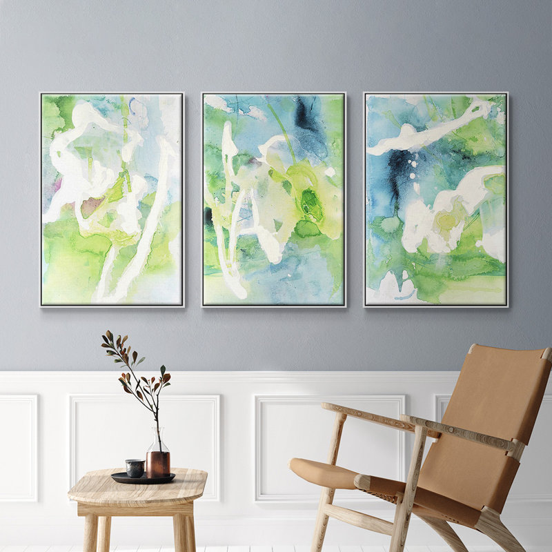 Rising Above I - Ensemble de 3 reproductions encadrées sur toile, H 36 po x l 72 po, Blanc