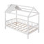 Lit simple en bois avec clôture, blanc