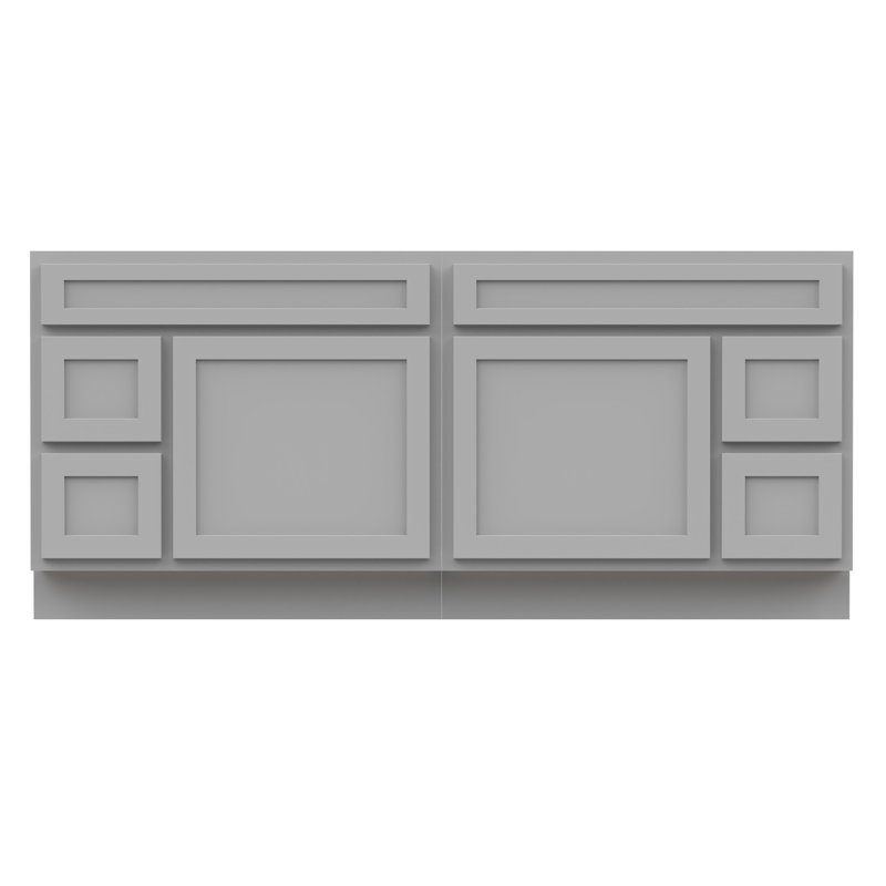 Base de meuble-lavabo double 72 po 72 po, Gris