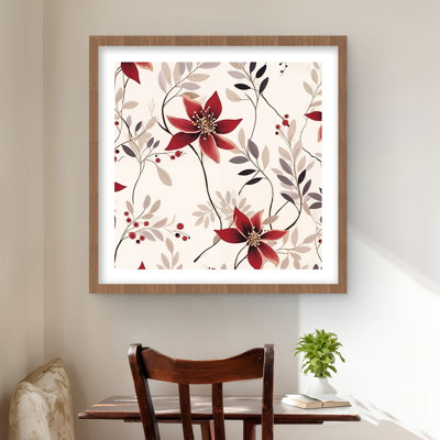 Imprimé mat rouge à motif de fleur rouge | Décoration intérieure