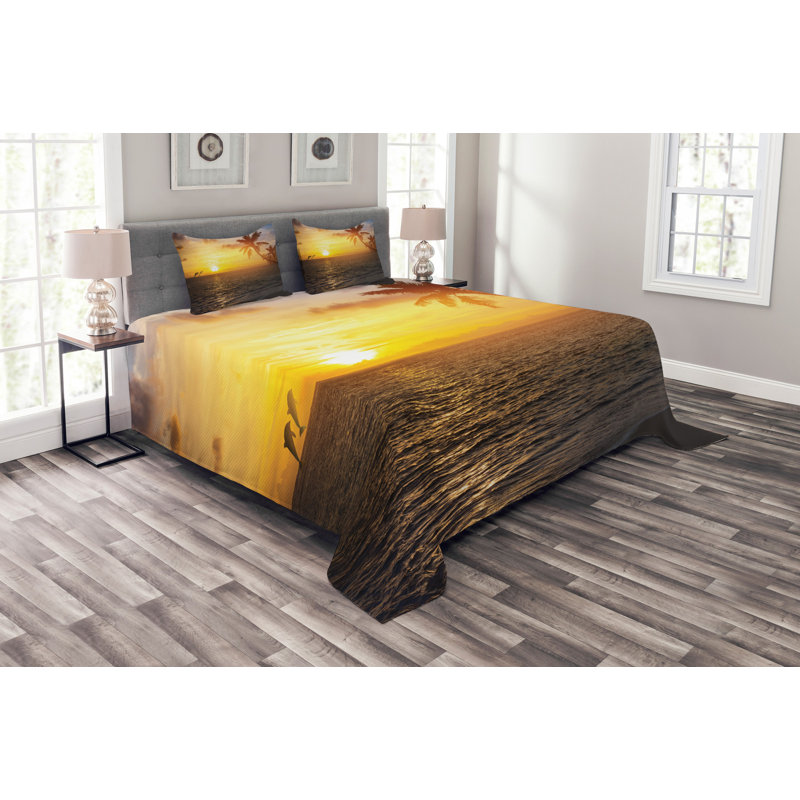East Urban Home Bedspread with Pillow Shams, 220 x 264 cm