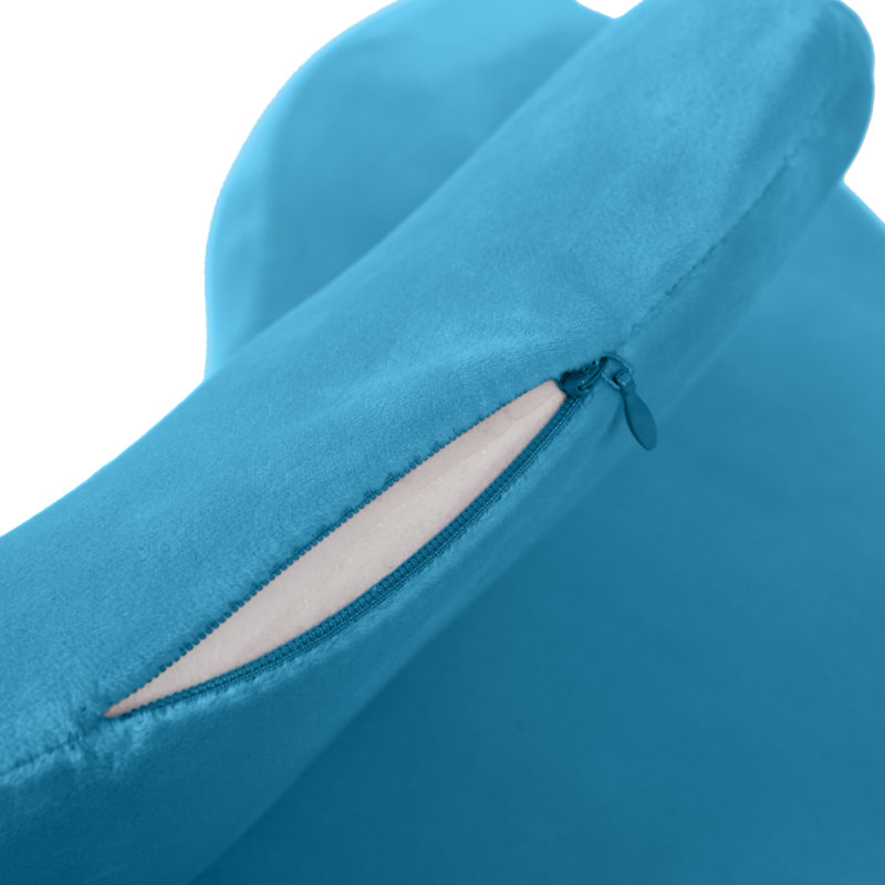 Coussin ergonomique en mousse à mémoire de forme pour la lecture et le soutien du dos, Bleu
