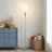 Eclipse 79 in. Industrial 2-Light 3-Way Dimming LED Floor Lamp with 2 Height Adjustable Heads