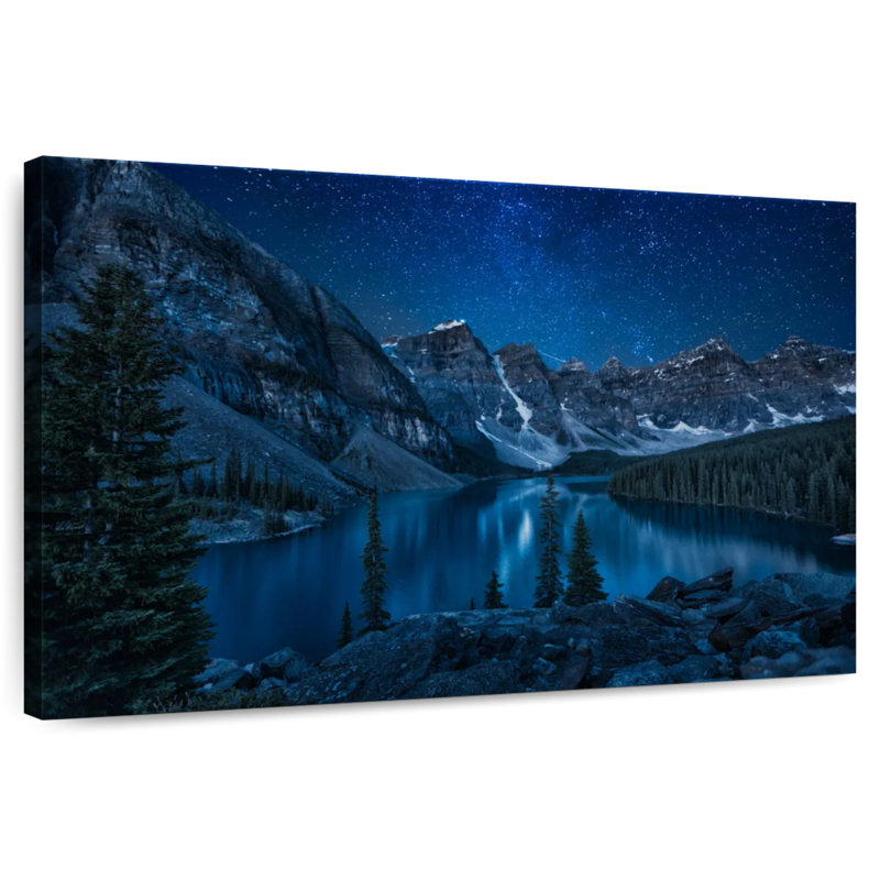 Lac Alaine Moraine la nuit, H 32 po x l 48 po