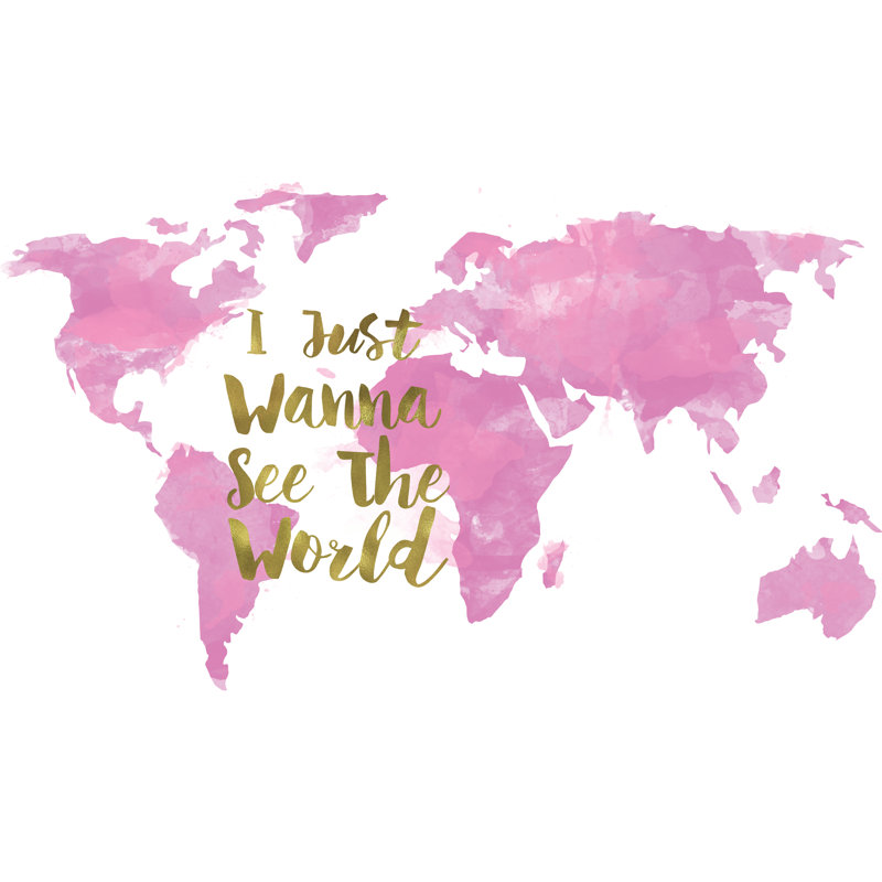 World Map Watercolor - Wrapped Canvas Art Prints, 30cm H x 46cm W