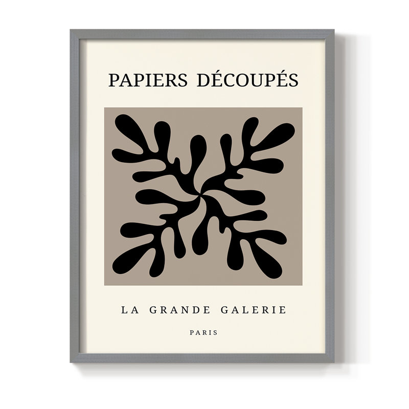 Matisse CCCXCVII Framed Print Framed Print - Solid Wood, Gray, 15" H x 12" W