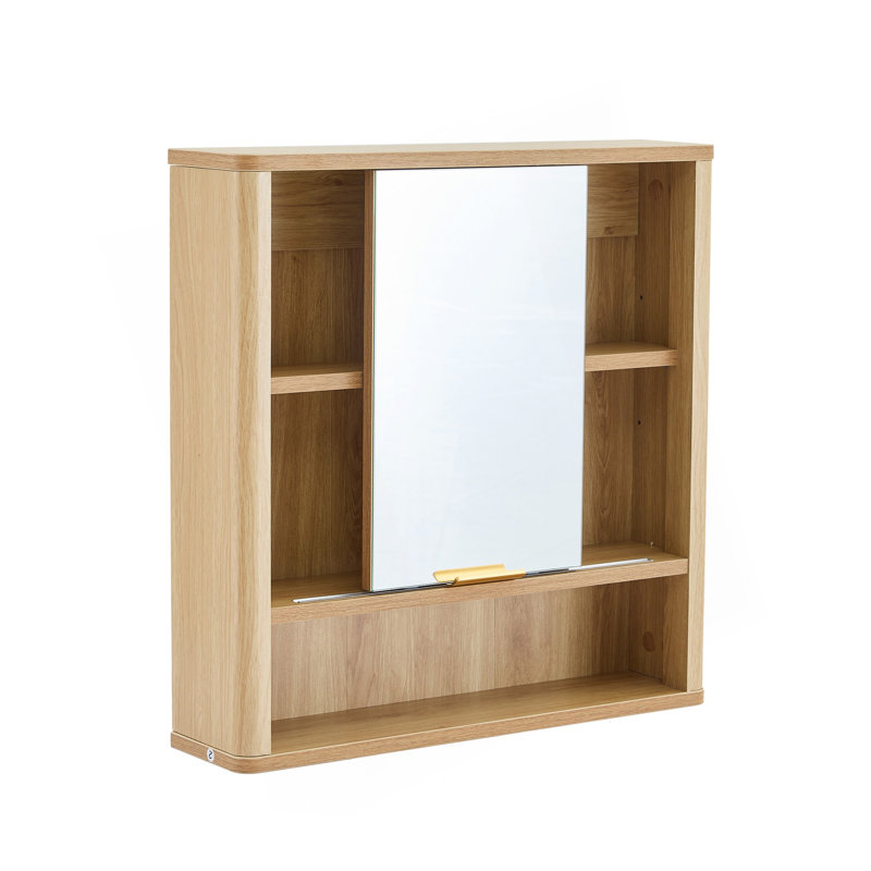 Armoire de rangement murale en bois naturel avec rangement en bois aggloméré