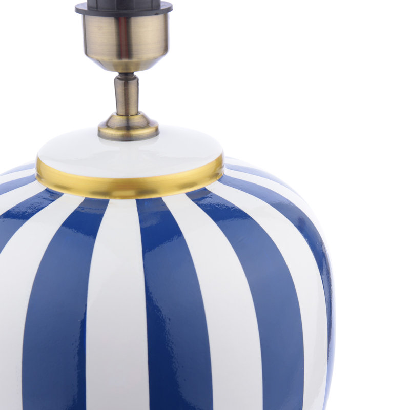 Circus Ceramic Table Lamp Base Only, Blue/White