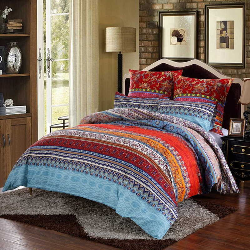Nayoroom Twill Geometric Shapes Duvet Cover Set, King Duvet Cover