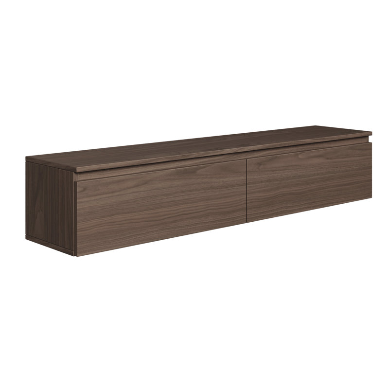 Syvanna Wall-Mounted TV Cabinet, Brown, 28.4cm H x 150cm L x 31.8cm W