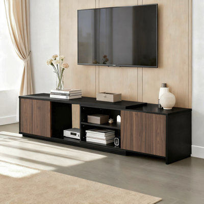 Meuble télé moderne avec tablettes réglables et rangement ouvert pour téléviseurs de 90 po ou moins Modern 
