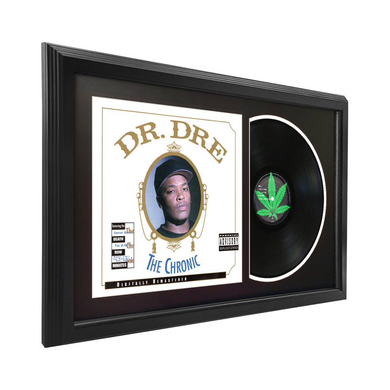 Dr. Dre «The Chronic», disque encadré avec passe-partout noir, Noir