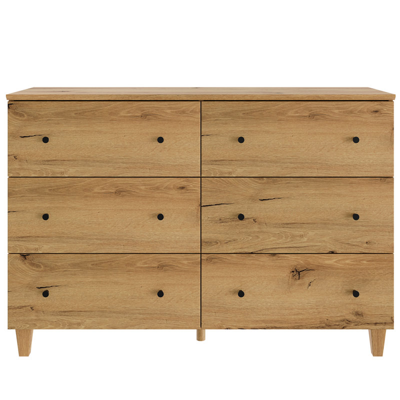 Commode pour enfants avec 6 tiroirs pour chambre d'enfant, Brun