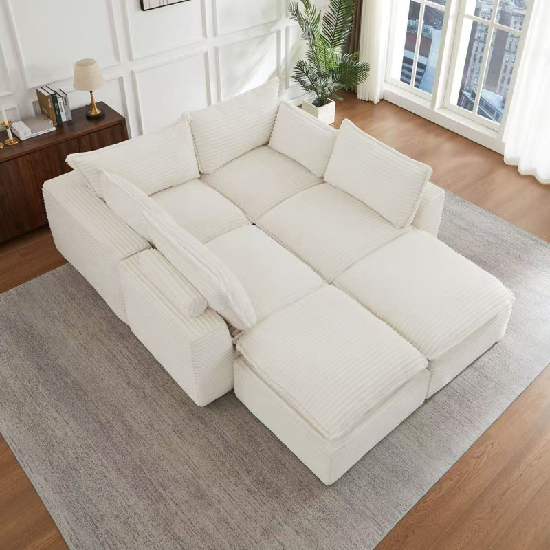Cloud U-Shape Sectional Sofa With Ottoman – Plush, Convertible Couch For Living Room | No Assembly Required, Stylish & Comfortable