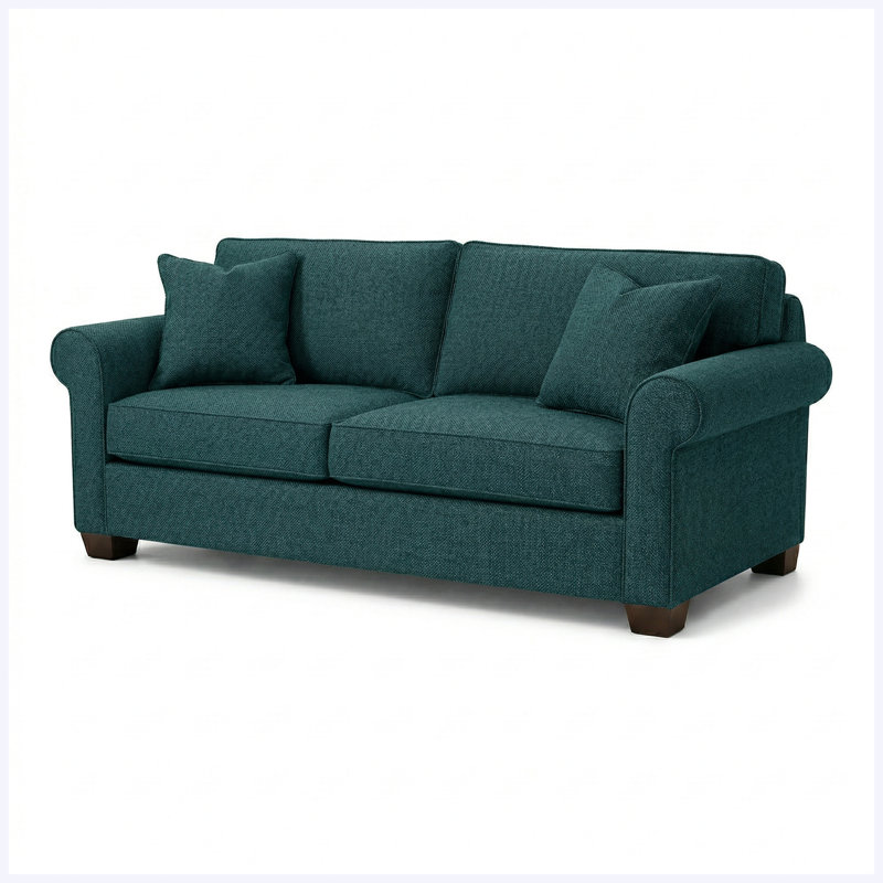 Canapé sans accoudoirs classique fabriqué aux États-Unis, livraison en 5 jours, tissu sur mesure, Dark Green Polyester