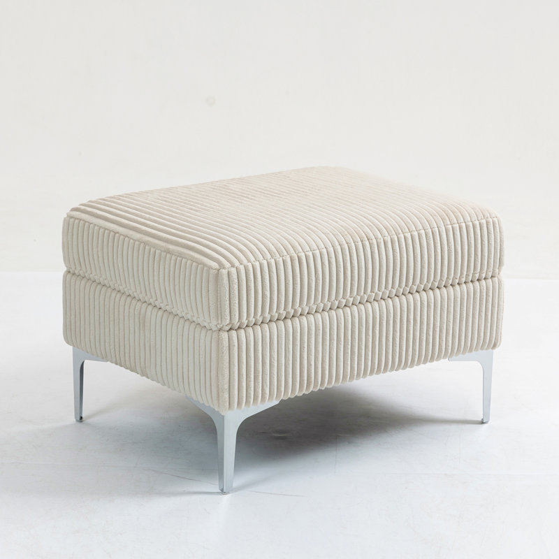Canapé modulaire modulaire avec repose-pieds carré, repose-pieds avec rangement, Beige