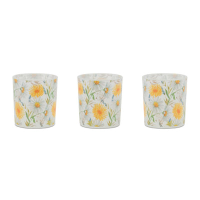 Porte-bougie à motif floral givré