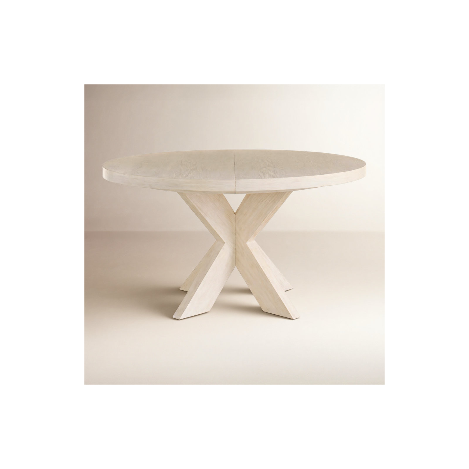 Baxley 54'' Extendable Round Dining Table, Ivory
