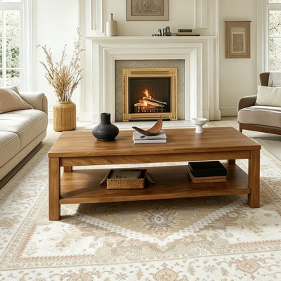 Table basse rectangulaire en bois massif