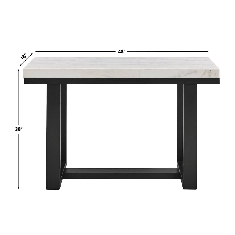 Lucca White Marble Top Sofa Table