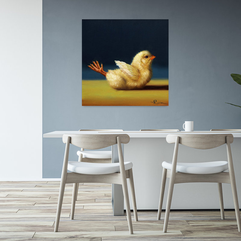 Yoga, poussin, criquet, art urbain contemporain, H 32 po x l 32 po