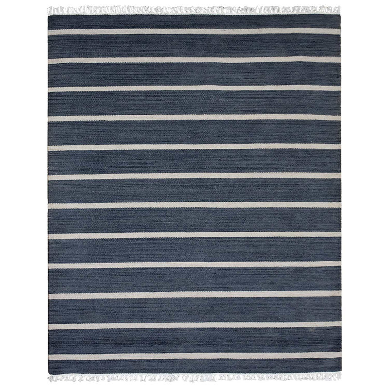 Reyes Hand Woven Flat Weave Kilim Wool Eco-Friendly Area Rugs - Rectangle, Charcoal Cream Color, Contemporary Modern Design, Low Pile Handmade Area Rugs for Living Room, Bed Room