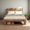 Structure de lit plateforme en bois avec tête de lit à DEL avec rangement et 2 ports USB, silencieux, aucun sommier nécessaire et outil d'assemblage facile, grand rangement sous le lit