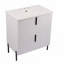 Meuble-lavabo de salle de bain avec lavabo en céramique et tiroirs pleine extension-736268828