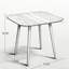 Table de salle à manger moderne carrée avec pieds évasés effilés-1812875874