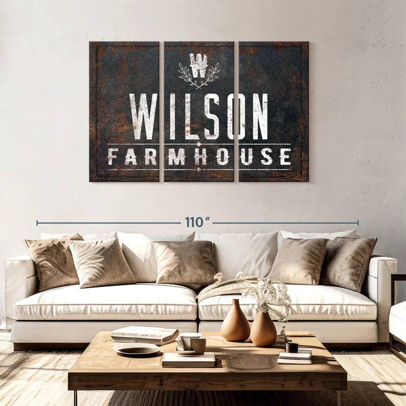 Wilson Farmhouse Wall Sign, 48" H x 74" W