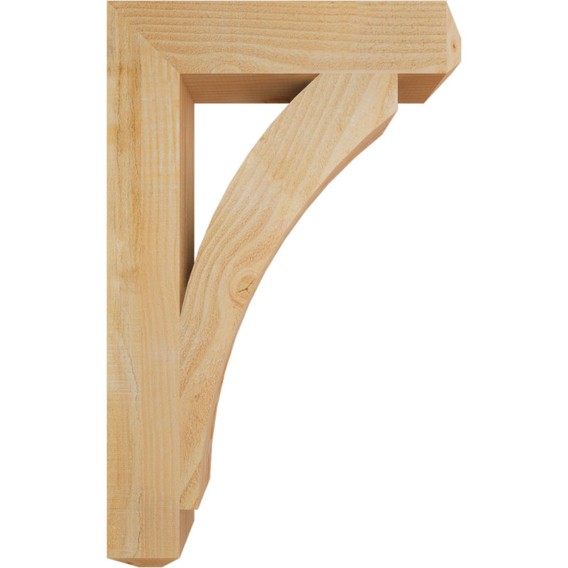 4"W x 20"D x 32"H Thorton Craftsman Rough Sawn Bracket, Douglas Fir, 32" H x 4" W x 20" D, Douglas Fir (Rough)