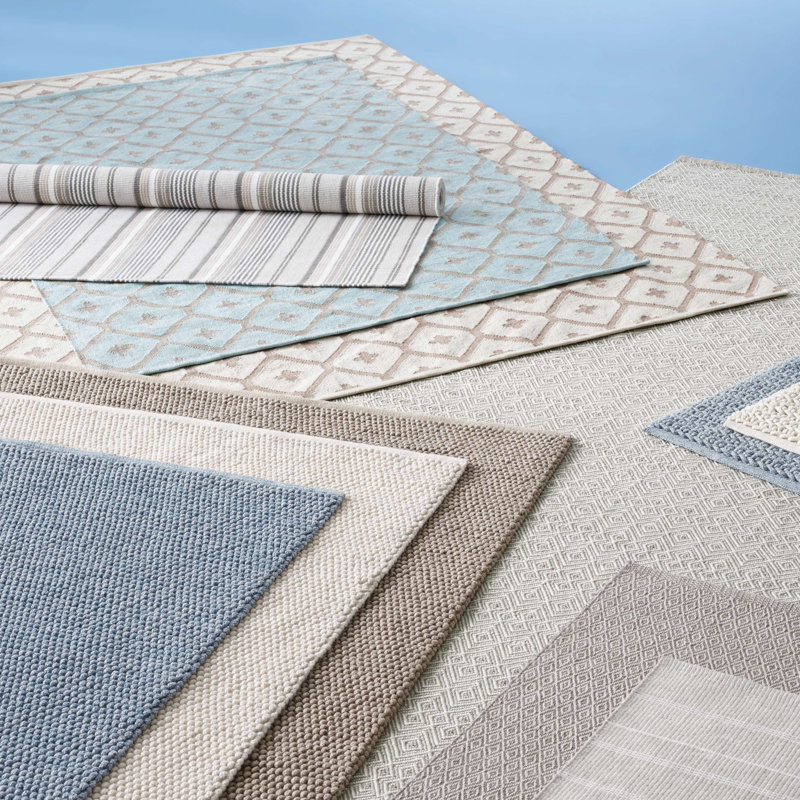 Gradation Ticking Handwoven Indoor/Outdoor Rug, Rectangle 6' x 9'