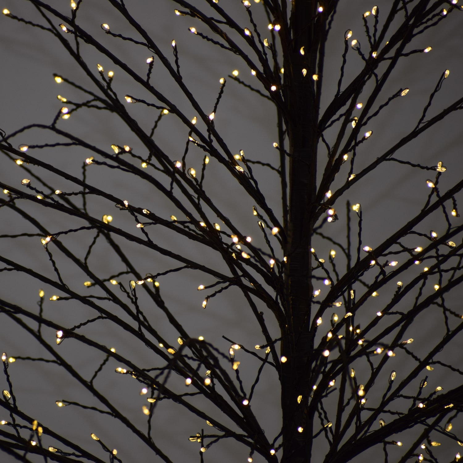 Micro Dot Tree with Warm White LED Lights, 59.1" H x 17.3" L x 17.3" D, Black