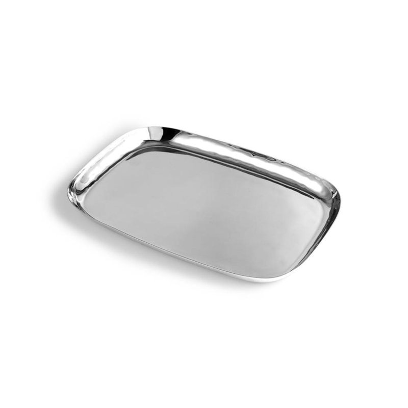 Reflective Stainless Steel Platter, 1" H x 11" W x 16.25" L