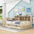 Wood Daybed with Drawers, Desk, Charging Port and Bookcase-715065305