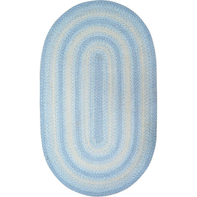 Cyntia Braided Non Shedding Jute Blue Rug