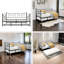Metal Daybed Frame Twin Size Platform With Trundle , No Box Spring Needed Black
