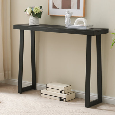 Claude Rectangular Console Table with Shelf – Sleek and Modern Entryway, Hallway, or Sofa Table with Trapezoidal Legs