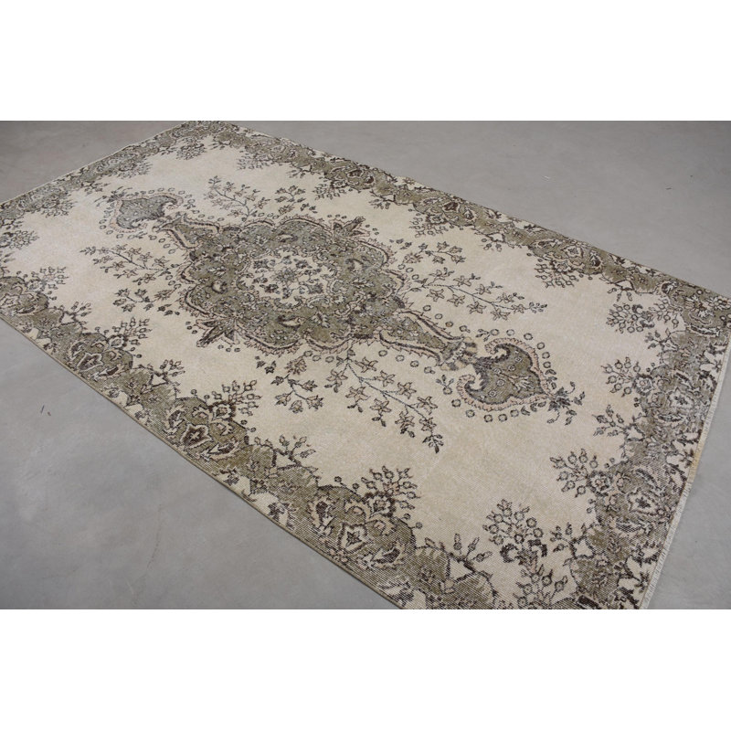 Classic Wool Patchwork Rug, 63.4x111 Inch Beige Rug