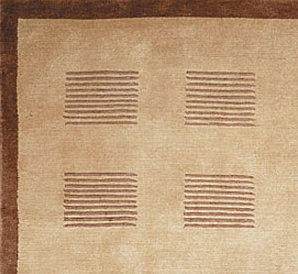 Tibetan Hand Knotted Wool Pile Geometric Rug, Rectangle 10' x 14'