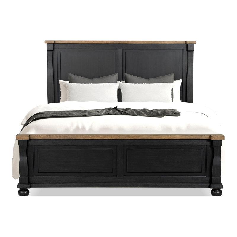 Fontevraud Solid Wood Panel Bed, King