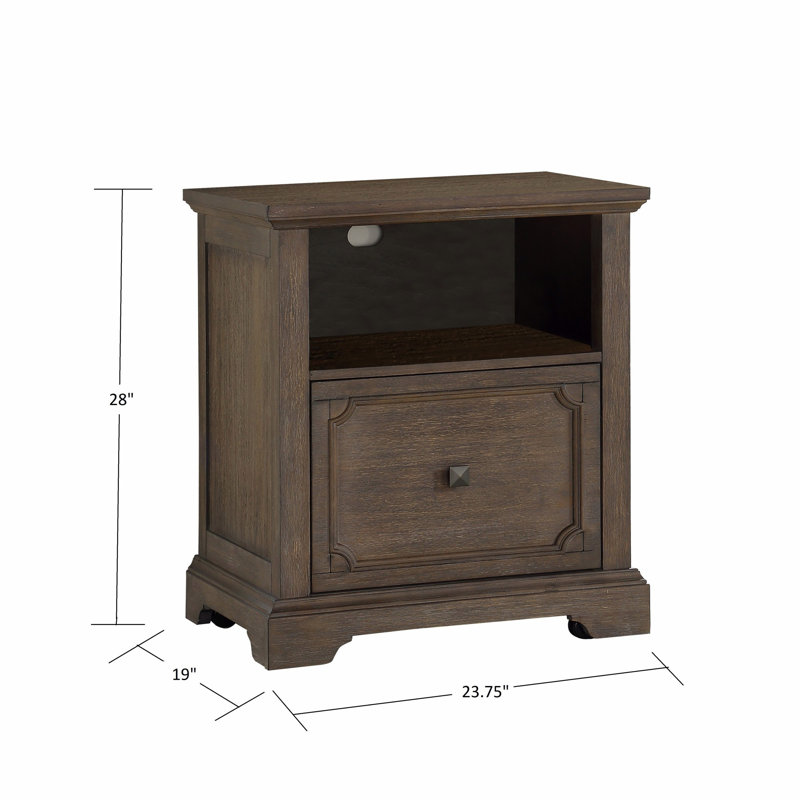 File Cabinet With Storage Drawer, Shelf And Casters