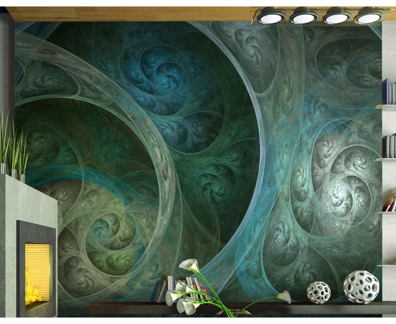 Abstract Wall Mural, Opal Green