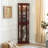 Corner Curio Cabinet Withs, Adjustable Tempered Glass Shelves, Mirrored Back, Display Cabinet (E26 Bulb Not Included)-1789911102