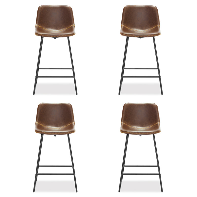 Tabouret de bar et de comptoir Hambrook, Brun, Tabouret de comptoir (siège d'une hauteur de 24 p, 4