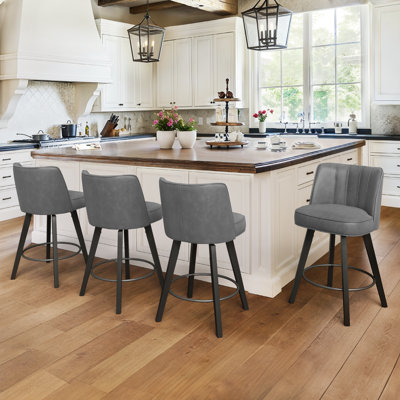 Malling 26" H Upholstered Swivel Stool