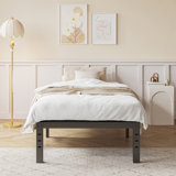 Heavy Duty Noiseless 14'' Metal Platform Bed Frame, No spring box required