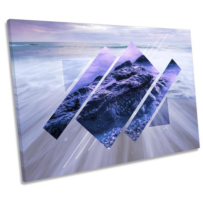 Beach Seascape Geometric - Wrapped Canvas Print